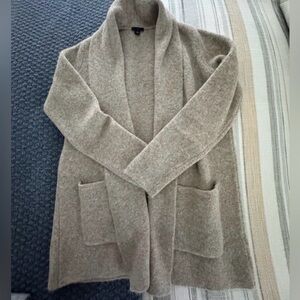 Ann Taylor Factory size medium cardigan tan 
 open front  2 pockets
